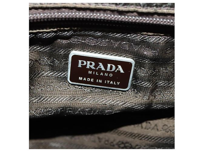 PRADA Rucksack aus grauem Nylon mit Silber authentisch BA10561 Braun - Ansicht 25