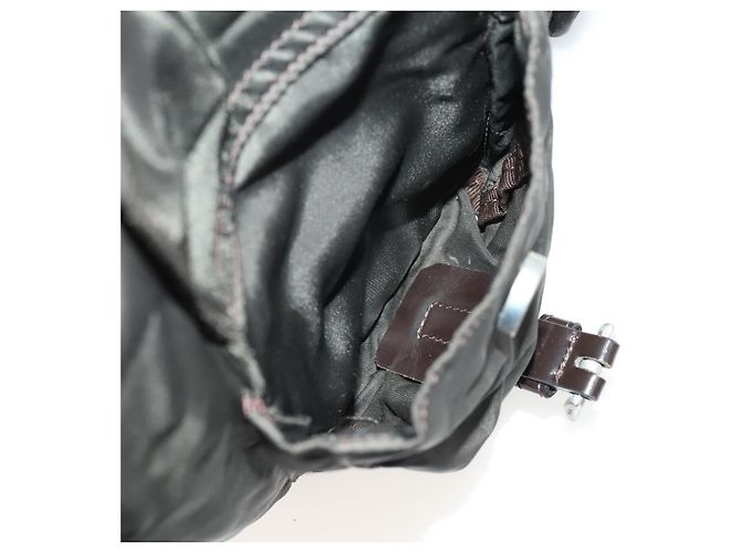 PRADA Rucksack aus grauem Nylon mit Silber authentisch BA10561 Braun - Ansicht 29