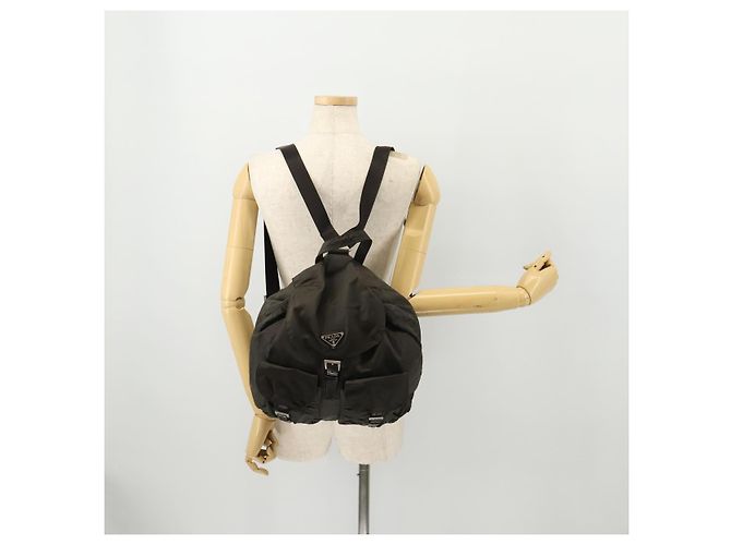 PRADA Rucksack aus grauem Nylon mit Silber authentisch BA10561 Braun - Ansicht 31
