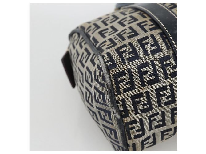 Bolso de mano de lona Zucchino FENDI azul marino plata Auth LNZ205 - vista 11