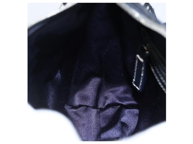 Bolso de mano de lona Zucchino FENDI azul marino plata Auth LNZ205 - vista 18