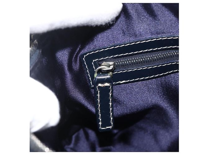 Bolso de mano de lona Zucchino FENDI azul marino plata Auth LNZ205 - vista 19