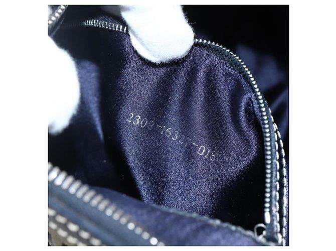 Bolso de mano de lona Zucchino FENDI azul marino plata Auth LNZ205 - vista 21