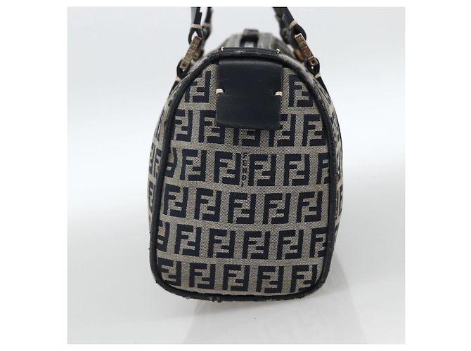 Bolso de mano de lona Zucchino FENDI azul marino plata Auth LNZ205 - vista 5