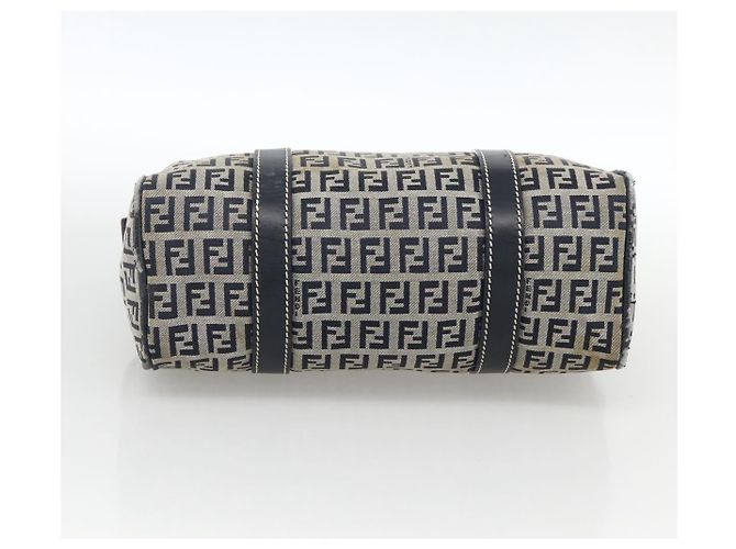 Bolso de mano de lona Zucchino FENDI azul marino plata Auth LNZ205 - vista 9