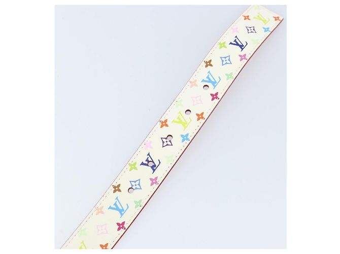 LOUIS VUITTON Monogramm Multicolor Gürtel Quadrat Weiß LV Auth ki6477 - Ansicht 8