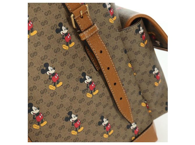Borsa a spalla GUCCI Micro GG Supreme GUCCIxDisney in PVC beige 603898 Auth LNZ217SM - vista 18