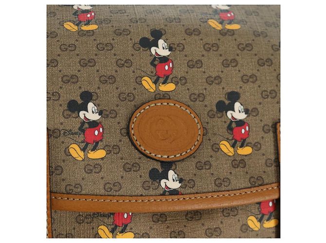 Borsa a spalla GUCCI Micro GG Supreme GUCCIxDisney in PVC beige 603898 Auth LNZ217SM - vista 19