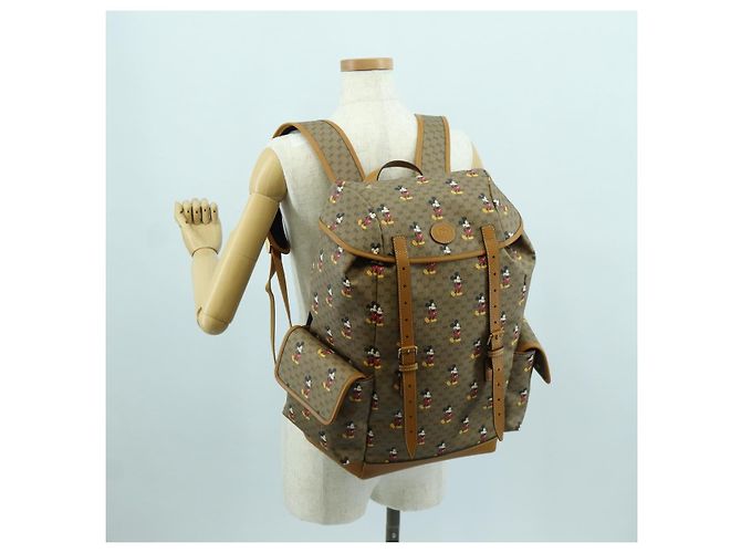 Borsa a spalla GUCCI Micro GG Supreme GUCCIxDisney in PVC beige 603898 Auth LNZ217SM - vista 31