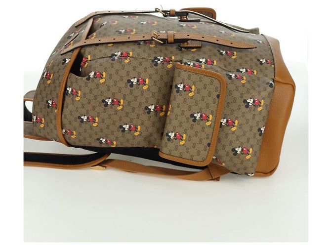 Borsa a spalla GUCCI Micro GG Supreme GUCCIxDisney in PVC beige 603898 Auth LNZ217SM - vista 4