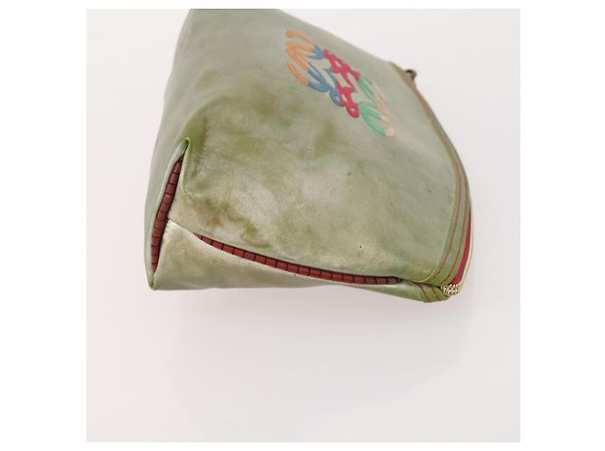 LOEWE Borsa a Mano Anagram Pelle Nylon Camoscio 3 Set Rosso Grigio Verde Auth 173684 Marrone - vista 11
