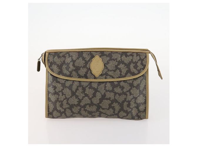 LOEWE Borsa a Mano Anagram Pelle Nylon Camoscio 3 Set Rosso Grigio Verde Auth 173684 Marrone - vista 15