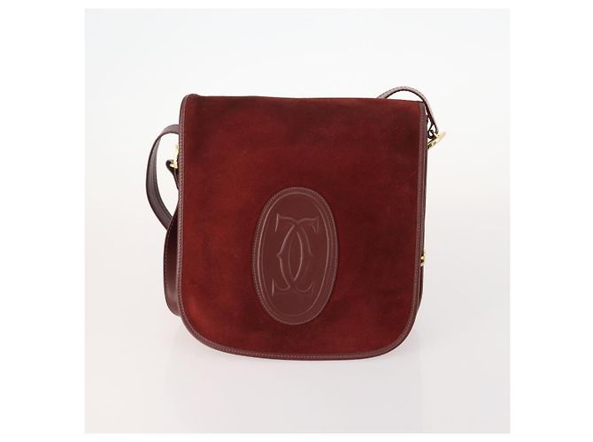 LOEWE Borsa a Mano Anagram Pelle Nylon Camoscio 3 Set Rosso Grigio Verde Auth 173684 Marrone - vista 2