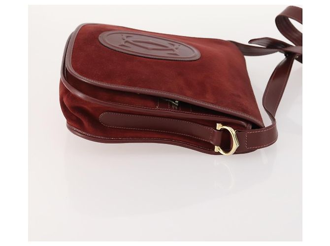 LOEWE Borsa a Mano Anagram Pelle Nylon Camoscio 3 Set Rosso Grigio Verde Auth 173684 Marrone - vista 4