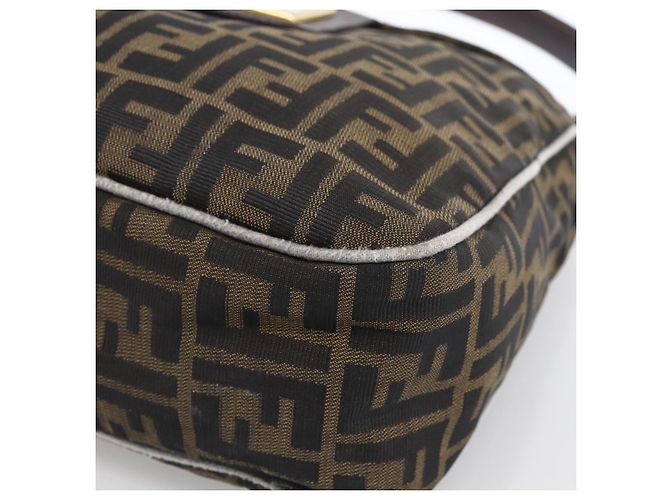 FENDI Zucca Canvas Schultertasche Braun Schwarz Auth 173418 - Ansicht 10