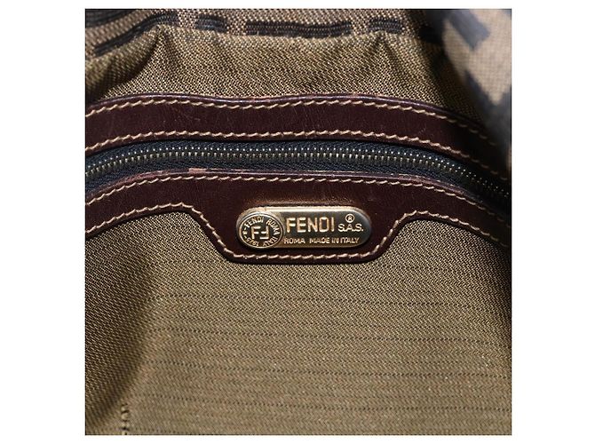 FENDI Zucca Canvas Schultertasche Braun Schwarz Auth 173418 - Ansicht 15