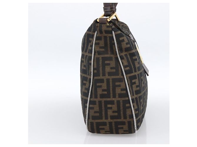 FENDI Zucca Canvas Schultertasche Braun Schwarz Auth 173418 - Ansicht 4