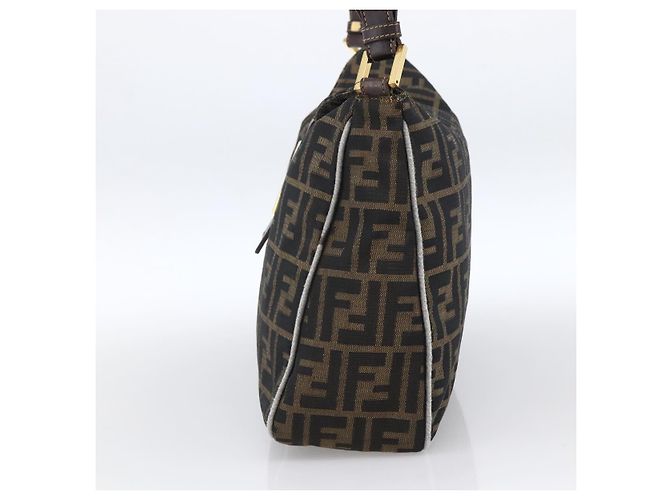FENDI Zucca Canvas Schultertasche Braun Schwarz Auth 173418 - Ansicht 5