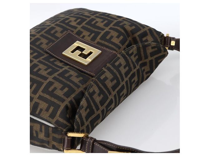 FENDI Zucca Canvas Schultertasche Braun Schwarz Auth 173418 - Ansicht 6