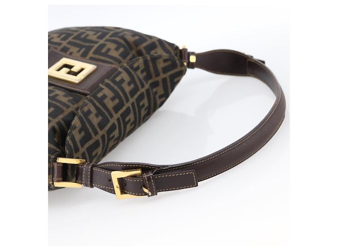 FENDI Zucca Canvas Schultertasche Braun Schwarz Auth 173418 - Ansicht 7