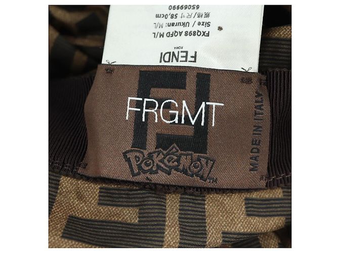 FENDI Zucca Canvas Bucket Hut FENDIxFRGMTxPOKEMON Schwarz Braun Auth 166953SM - Ansicht 14