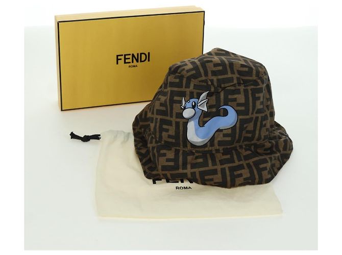 FENDI Zucca Canvas Bucket Hut FENDIxFRGMTxPOKEMON Schwarz Braun Auth 166953SM - Ansicht 17