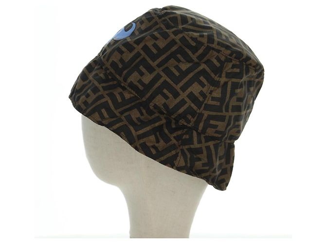 FENDI Zucca Canvas Bucket Hut FENDIxFRGMTxPOKEMON Schwarz Braun Auth 166953SM - Ansicht 4