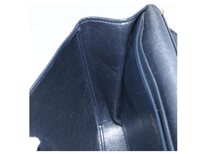 Borsa a Spalla in Tela Trotter Christian Dior Blu Navy Oro Auth gh1790 D'oro - vista 21