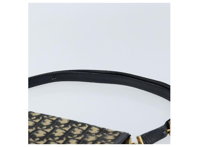 Borsa a Spalla in Tela Trotter Christian Dior Blu Navy Oro Auth gh1790 D'oro - vista 8