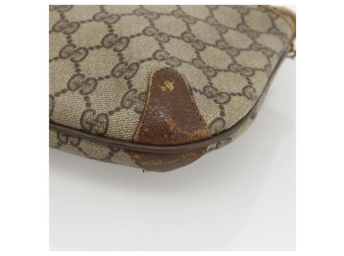 Gucci Borsa GG Supreme Web Sherry Line in PVC beige e oro 904 02 026 Auth LNZ369 D'oro - vista 11