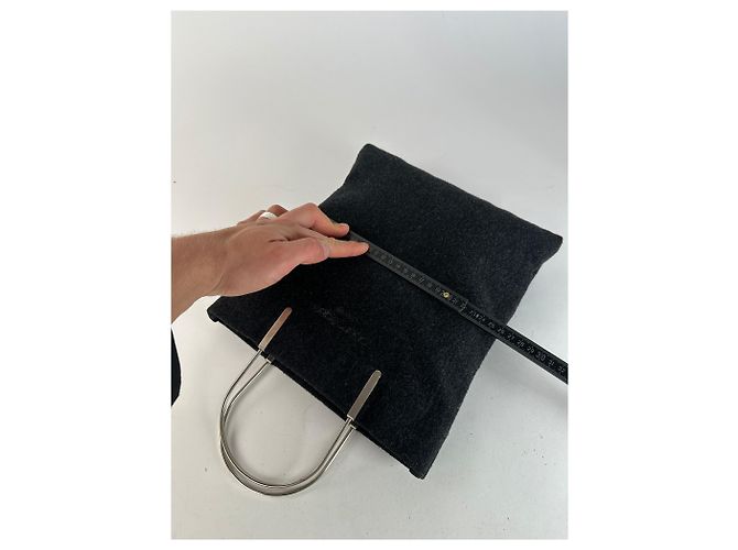 Vintage Courreges Wollhandtasche schwarz - Ansicht 10
