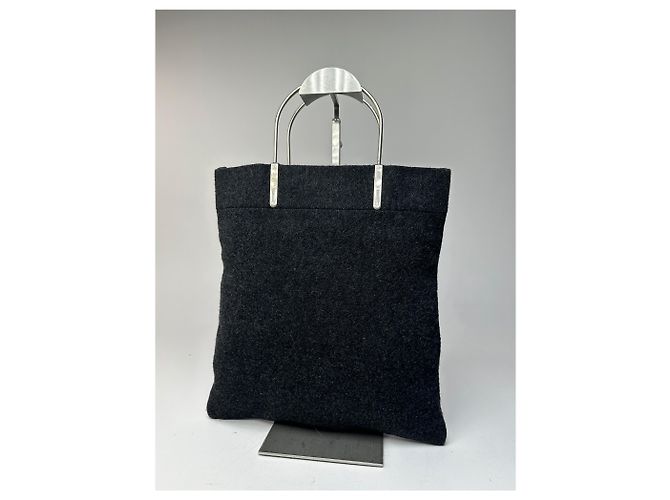 Vintage Courreges Wollhandtasche schwarz - Ansicht 3