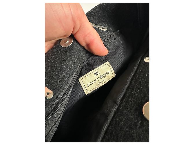 Vintage Courreges Wollhandtasche schwarz - Ansicht 5