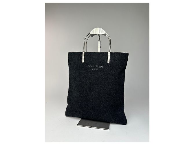 Vintage Courreges Wollhandtasche schwarz - Ansicht 7