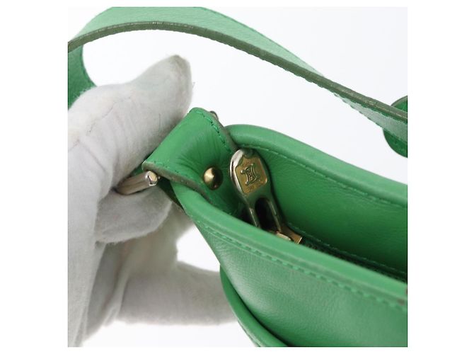 Céline Borsa a Spalla CELINE in Pelle Verde Oro Auth LNZ455A D'oro - vista 16