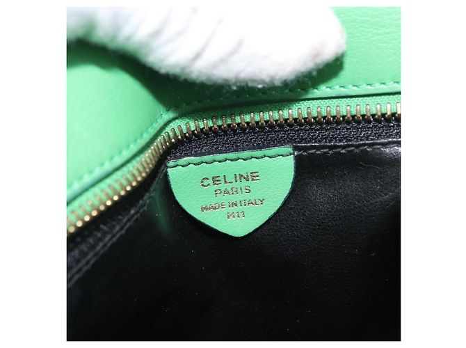 Céline Borsa a Spalla CELINE in Pelle Verde Oro Auth LNZ455A D'oro - vista 17