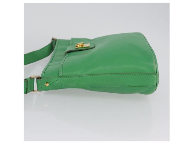Céline Borsa a Spalla CELINE in Pelle Verde Oro Auth LNZ455A D'oro - vista 6
