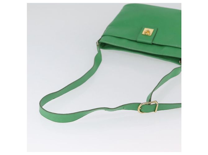 Céline Borsa a Spalla CELINE in Pelle Verde Oro Auth LNZ455A D'oro - vista 8