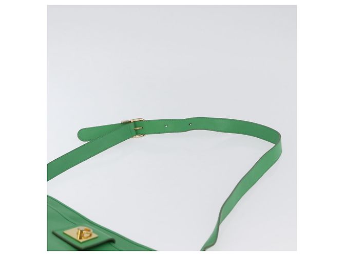 Céline Borsa a Spalla CELINE in Pelle Verde Oro Auth LNZ455A D'oro - vista 9