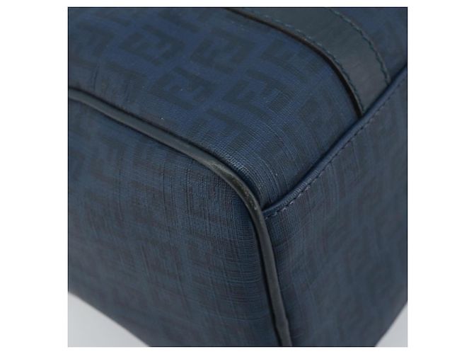 Borsa Boston in tela Zucchino FENDI blu navy e oro Auth gh1746 D'oro - vista 13