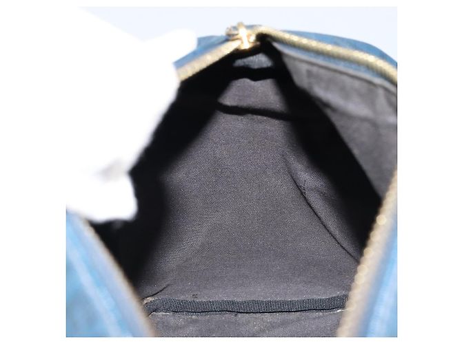 Borsa Boston in tela Zucchino FENDI blu navy e oro Auth gh1746 D'oro - vista 19