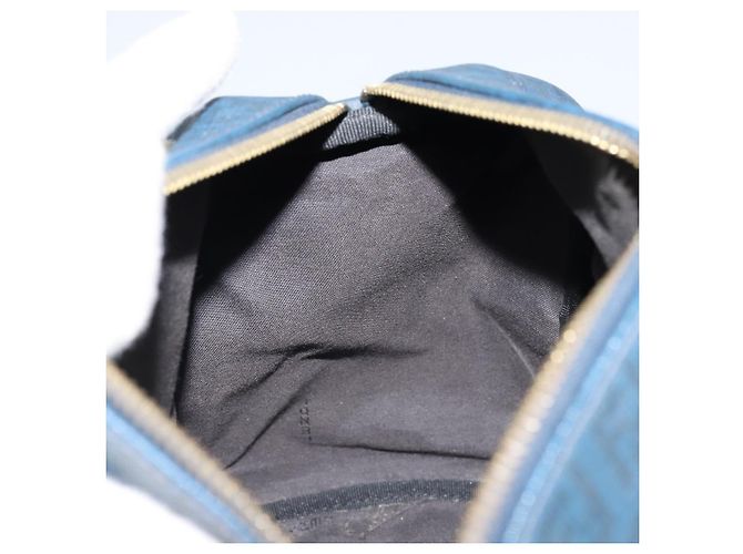 Borsa Boston in tela Zucchino FENDI blu navy e oro Auth gh1746 D'oro - vista 20