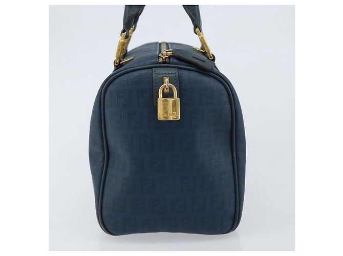 Borsa Boston in tela Zucchino FENDI blu navy e oro Auth gh1746 D'oro - vista 4