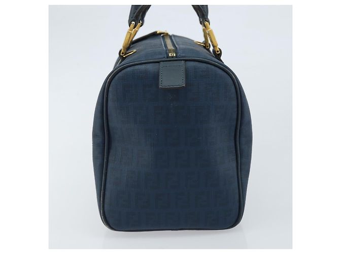 Borsa Boston in tela Zucchino FENDI blu navy e oro Auth gh1746 D'oro - vista 5