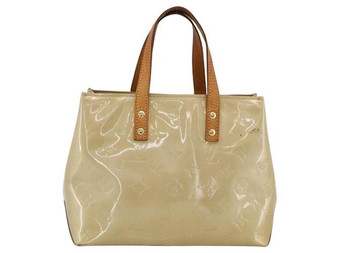 LOUIS VUITTON Borsa a Mano Monogram Vernis Reade PM Beige M91334 LV Auth LNZ388 - vista 3
