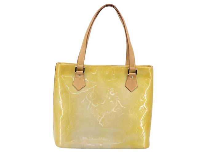 LOUIS VUITTON Borsa a Mano Monogram Vernis Houston Beige M91004 LV Auth ka2805 - vista 3