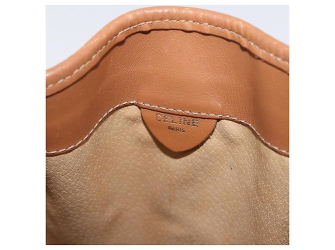 Céline Borsa a spalla in tela Macadam CELINE in pelle PVC marrone oro Auth LNZ210 D'oro - vista 15