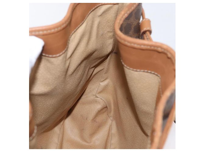 Céline Borsa a spalla in tela Macadam CELINE in pelle PVC marrone oro Auth LNZ210 D'oro - vista 17