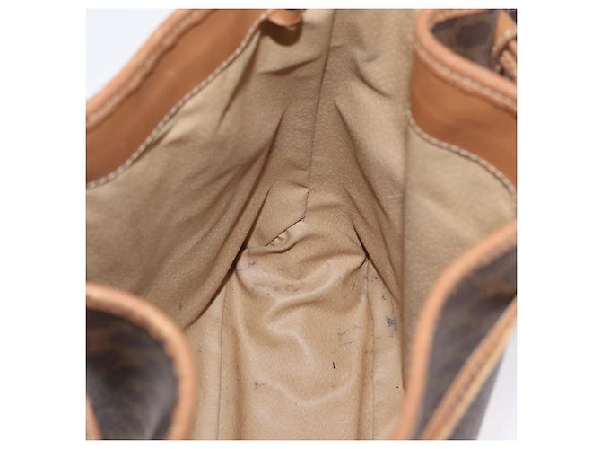 Céline Borsa a spalla in tela Macadam CELINE in pelle PVC marrone oro Auth LNZ210 D'oro - vista 18