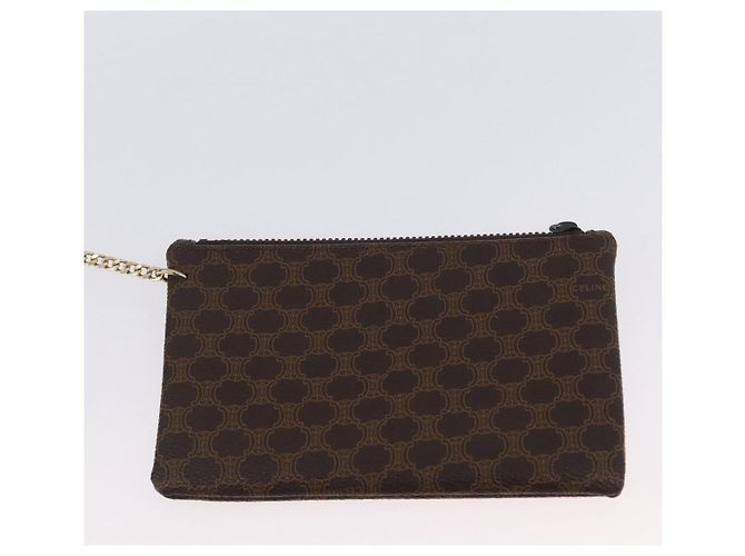 Céline Borsa a spalla in tela Macadam CELINE in pelle PVC marrone oro Auth LNZ210 D'oro - vista 19